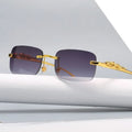 Rimless Sunglasses – Leopard Head Design, UV400 Protection 1