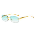 Rimless Sunglasses – Leopard Head Design, UV400 Protection 10