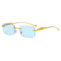 Rimless Sunglasses – Leopard Head Design, UV400 Protection 13