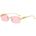 Rimless Sunglasses – Leopard Head Design, UV400 Protection 15