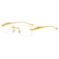 Rimless Sunglasses – Leopard Head Design, UV400 Protection 16