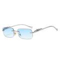 Rimless Sunglasses – Leopard Head Design, UV400 Protection 18