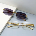Rimless Sunglasses – Leopard Head Design, UV400 Protection 2