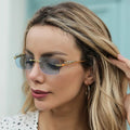 Rimless Sunglasses – Leopard Head Design, UV400 Protection 5