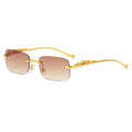 Rimless Sunglasses – Leopard Head Design, UV400 Protection 9