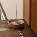 Round Wooden Incense Stick Holder with Ash Catcher – Natural Wood Design for Home and Office Use