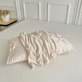 Ruffle Flower Duvet Cover Set with Pinch Pleated Design – Cotton Microfiber Blend, Includes Pillowcases, Twin to King Sizes