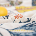 Rustic Floral Cotton Blanket with Reversible Jacquard Design and Tassels - Lightweight All-Season Throw for Home Décor