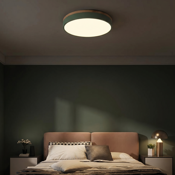 Scandinavian Flush Mount Ceiling Light, Iron Frame with Acrylic Diffuser – Modern Minimalist Design for Dining Room and Living Spaces