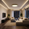 Scandinavian Flush Mount Ceiling Light, Iron Frame with Acrylic Diffuser – Modern Minimalist Design for Dining Room and Living Spaces
