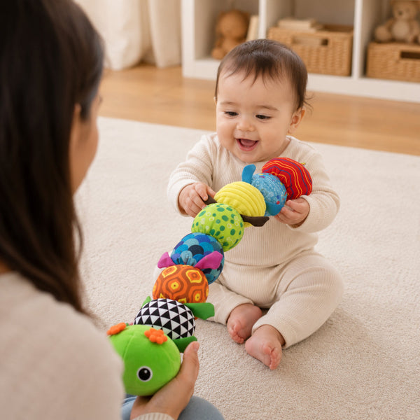 Sensory Plush Musical Caterpillar Toy for Babies with Colorful Patterns | Soft Developmental Toy for Engaging Learning 1
