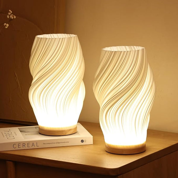 Serene Wavecrest Table Lamp – Organic Wave Form, Ambient LED Bedside & Living Room Light