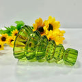 Set of 3 Glass Candle Holders in Christmas Tree Shape for Festive Table Decor