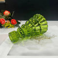 Set of 3 Glass Candle Holders in Christmas Tree Shape for Festive Table Decor