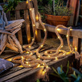 Solar-Powered Hemp Rope Lights – 5m Waterproof Outdoor Lighting with Dusk-to-Dawn Sensor and 100 LED Bulbs