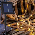 Solar-Powered Hemp Rope Lights – 5m Waterproof Outdoor Lighting with Dusk-to-Dawn Sensor and 100 LED Bulbs