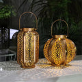 Solar Art Deco Outdoor Lantern with Dusk-to-Dawn Sensor – Waterproof Solar Lantern Lights for Garden and Patio