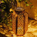 Solar Art Deco Outdoor Lantern with Dusk-to-Dawn Sensor – Waterproof Solar Lantern Lights for Garden and Patio