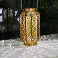 Solar Art Deco Outdoor Lantern with Dusk-to-Dawn Sensor – Waterproof Solar Lantern Lights for Garden and Patio