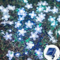 Solar Cherry Blossom String Lights – Waterproof Outdoor Patio Lights with Warm White LED for Garden Decoration