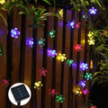 Solar Cherry Blossom String Lights – Waterproof Outdoor Patio Lights with Warm White LED for Garden Decoration