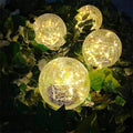 Solar Cracked Glass Globe Outdoor Light with Dusk-to-Dawn Sensor – Waterproof Solar Garden Light for Pathway and Patio