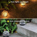 Solar Cracked Glass Globe Outdoor Light with Dusk-to-Dawn Sensor – Waterproof Solar Garden Light for Pathway and Patio