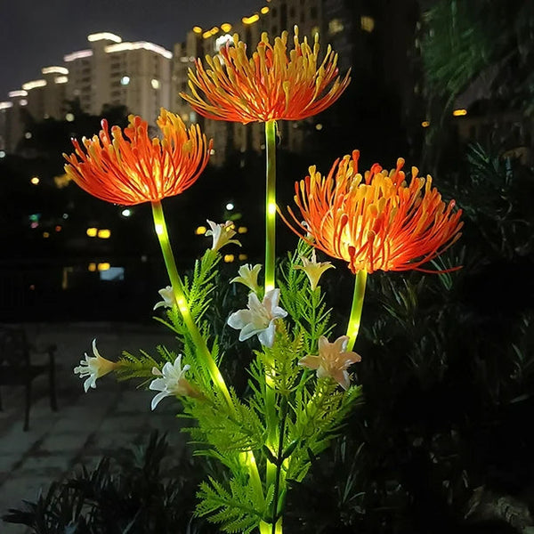 Solar Flower Fairy Lights – Outdoor Decorative LED Garden Lights with Stainless Steel Stems for Elegant Illumination