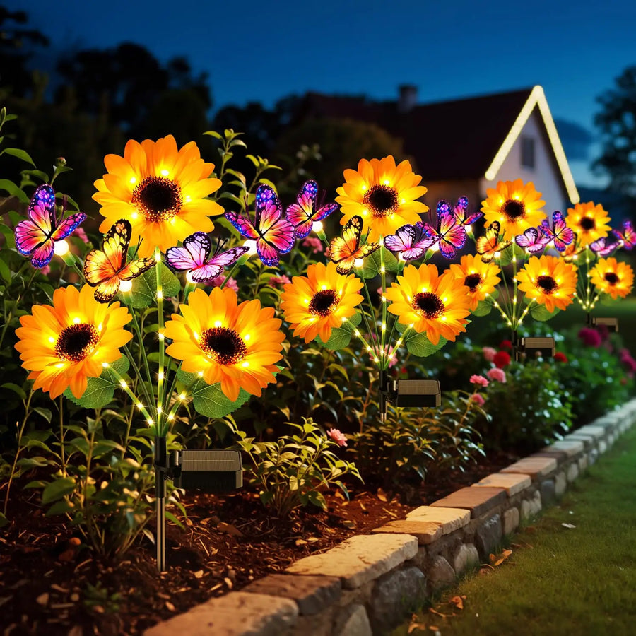 Solar Garden Lights – Waterproof LED Sunflower Outdoor Lights for Courtyard Decoration, Eco-Friendly and Easy to Install