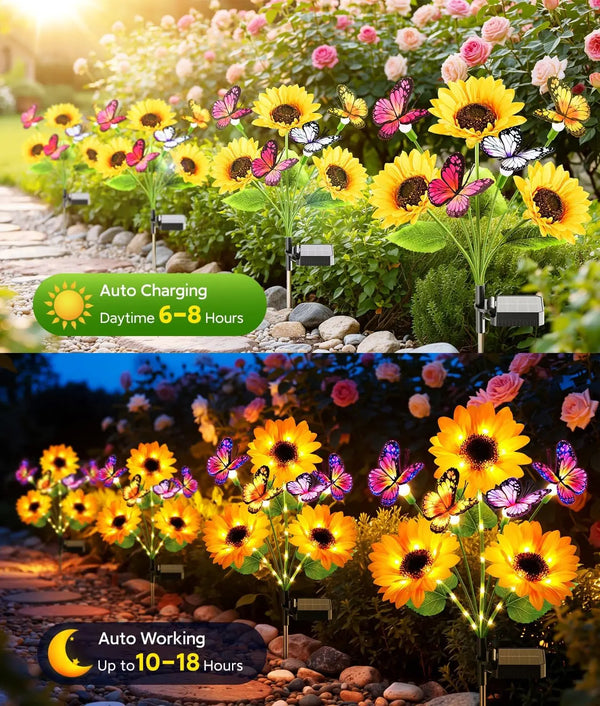 Solar Garden Lights – Waterproof LED Sunflower Outdoor Lights for Courtyard Decoration, Eco-Friendly and Easy to Install