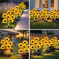 Solar Garden Lights with 6 Adjustable Sunflower Heads – Waterproof Outdoor Lights for Yard and Patio Decor