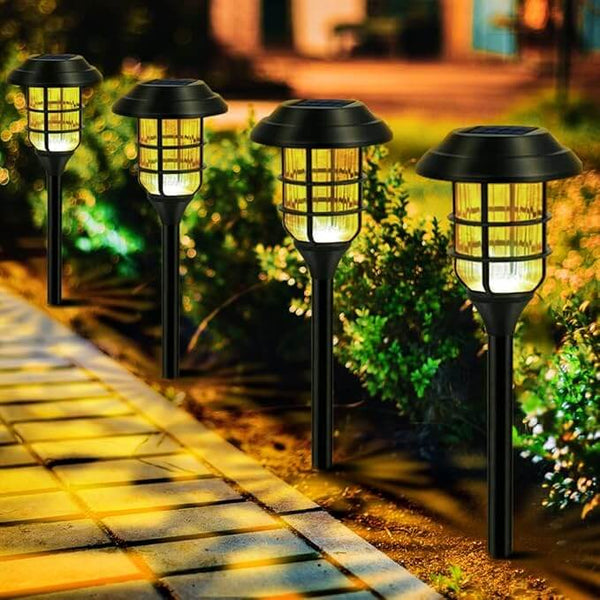 Solar Garden Torch Lights - 6-Pack Outdoor Solar Lights with 10 Lumens, Durable Aluminum & Plastic, 59cm Height