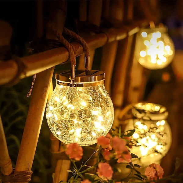 Solar Glass Globe Lantern – Eco-Friendly Outdoor Solar Lantern with Dusk-to-Dawn Sensor and Waterproof Design