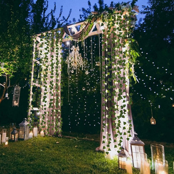 Solar Ivy String Lights - Eco-Friendly Outdoor Fairy Lights with Dusk-to-Dawn Sensor, Waterproof, Multiple Lengths Available