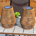 Solar Outdoor Lantern with Dusk-to-Dawn Sensor – Waterproof Rattan Garden Lantern Lights, Eco-Friendly Solar Powered Lighting