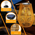 Solar Outdoor Lantern with Dusk-to-Dawn Sensor – Waterproof Rattan Garden Lantern Lights, Eco-Friendly Solar Powered Lighting