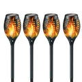 Solar Pathway Lights Outdoor with Flickering Flame Effect – LED Walkway Lights for Garden and Patio