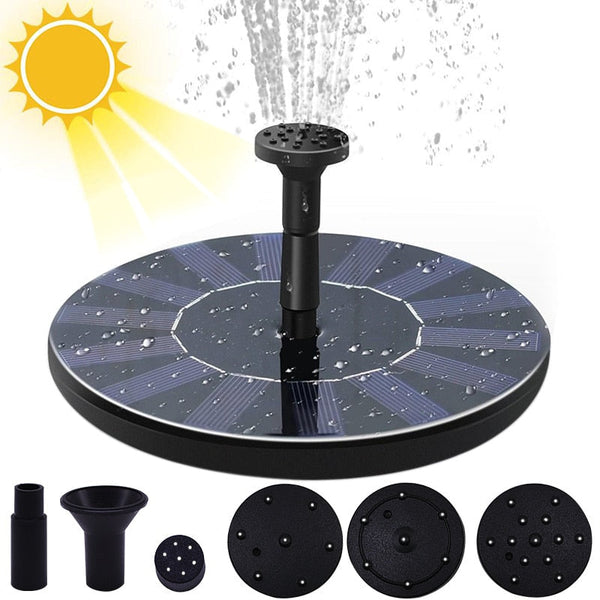 Solar Powered Garden Fountain with 4 Spray Patterns for Bird Baths and Ponds – Eco-Friendly Outdoor Water Feature