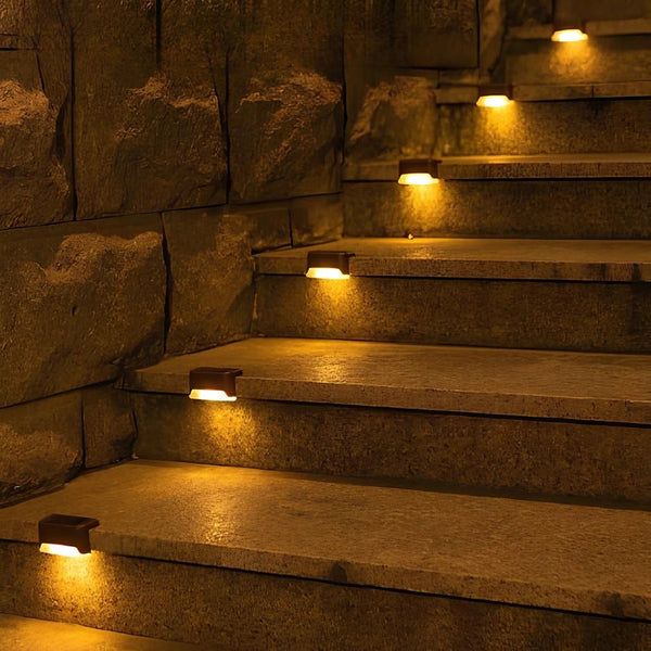 Solar Step Lights – Outdoor LED Deck & Stair Lights, Brown or Black, Sets of 8 or 16