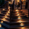 Solar Step Lights – Outdoor LED Deck & Stair Lights, Brown or Black, Sets of 8 or 16