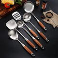 Stainless Steel Kitchen Utensil Set – 6 Piece Ergonomic Wooden Handles 1