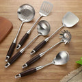 Stainless Steel Kitchen Utensil Set – 6 Piece Ergonomic Wooden Handles 3