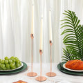 Tall Trio Stainless Steel Candle Holders Set - Modern Minimalist Candle Stick Holders for Home Decor