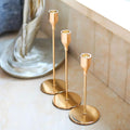 Tall Trio Stainless Steel Candle Holders Set - Modern Minimalist Candle Stick Holders for Home Decor