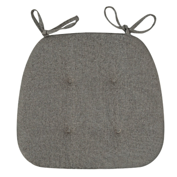 Tufted Chair Cushion with Tie Straps, Durable Microfiber Blend, 17x16x14 Inches