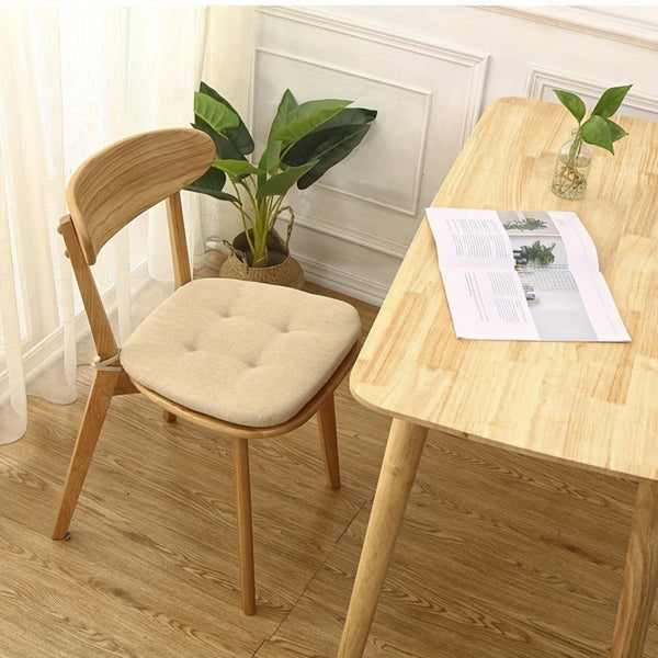 Tufted Chair Cushion with Tie Straps, Durable Microfiber Blend, 17x16x14 Inches