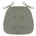 Tufted Chair Cushion with Tie Straps, Durable Microfiber Blend, 17x16x14 Inches