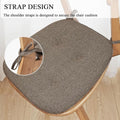 Tufted Chair Cushion with Tie Straps, Durable Microfiber Blend, 17x16x14 Inches