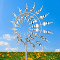 Twilight Twirl Wind Spinner - Large Weather-Resistant Metal Garden Decor for Outdoor Kinetic Art Display