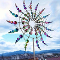 Twilight Twirl Wind Spinner - Large Weather-Resistant Metal Garden Decor for Outdoor Kinetic Art Display